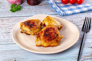Roasted chicken thighs with spices