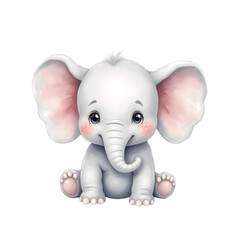 Kawaii Cloud-Shaped Animal Watercolor Clipart &ndash; Pastel Cute Cloud Panda, Bunny, Hedgehog, Owl, Fox, Seal, Kitten, Lamb, Elephant & Penguin &ndash; Soft Fluffy Pastel Creatures PNG