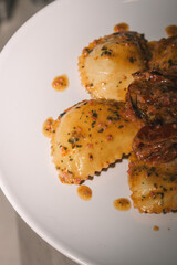 Pasta and plates made in Italy