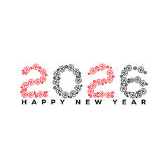 Fototapeta premium 2026 Happy New Year with Upward Success Bars, Dynamic Business Progress and Growth Concept Vector, Modern Abstract Finance Chart Typography Illustration