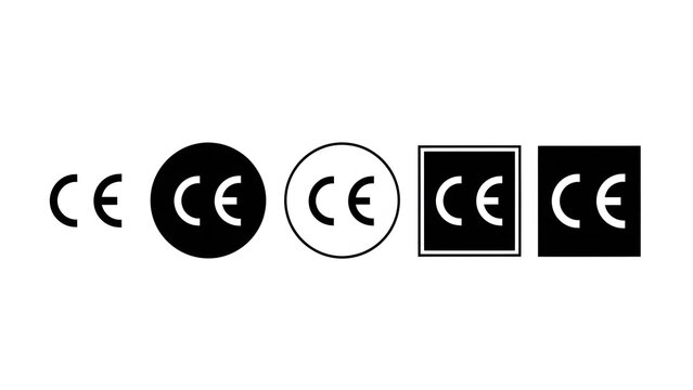 CE marking icon set vector compliance symbol