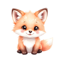 Kawaii Cloud-Shaped Animal Watercolor Clipart &ndash; Pastel Cute Cloud Panda, Bunny, Hedgehog, Owl, Fox, Seal, Kitten, Lamb, Elephant & Penguin &ndash; Soft Fluffy Pastel Creatures PNG