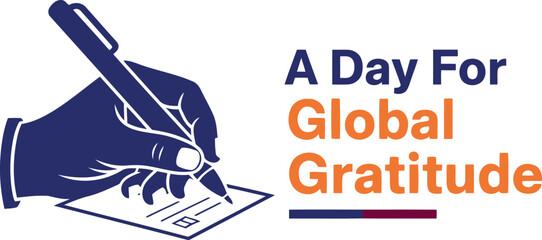 Global gratitude day hand writing thank you message appreciation kindness world kindness day concept