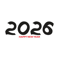 2026 Happy New Year Digital Vector Banner: Modern Design with Layered Gradient Numbers and Stylized Dot Zero