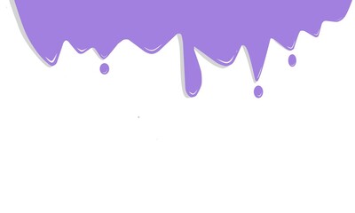 Fototapeta premium Cartoon Style Purple Paint Dripping with Shadow Creative Element Illustration