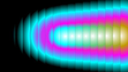 Luminous Gradient Strips on Black Ripple Glass Effect Abstract coloring Vector design background	