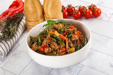 Gourmet shredded meat with vegetables