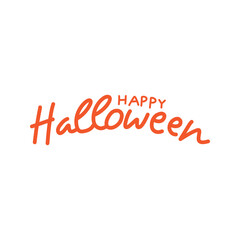 Festive Happy Halloween Greeting with Orange Text.