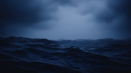 First person view, POV: camera swiftly moves above turbulent ocean surface and penetrates right through wave crest