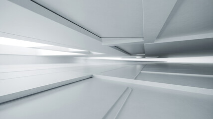 Obraz premium Futuristic architectural interior with clean lines and bright lighting abstract architecture