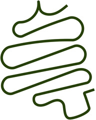 Simple Minimalist Outline Wavy Christmas Tree Vector