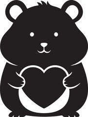 Fototapeta premium Cute Hamster Holding a Heart – Adorable Love and Valentine Vector