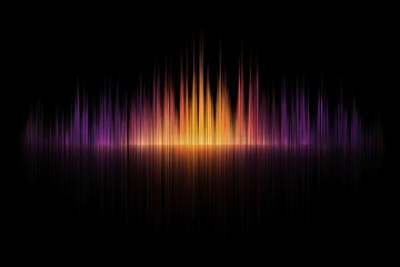 Abstract colorful sound wave visualization against a black background.