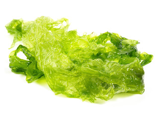 Food and Health - Fresh Green Algae on white Background
