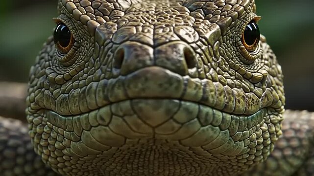 Close-up of a lizard with detailed scales in nature