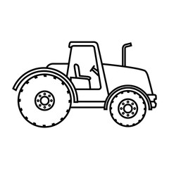 Tractor icon vector. Farm tractor Illustration sign. Agricultural machinery symbol or logo.