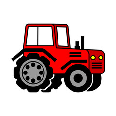 Tractor icon vector. Farm tractor Illustration sign. Agricultural machinery symbol or logo.