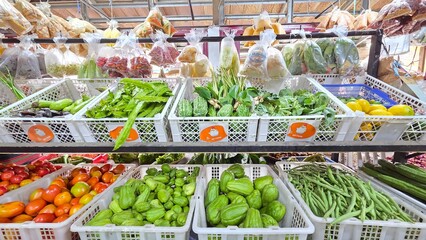 fresh vegetables in a traditional market