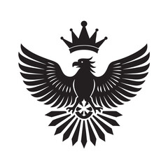 Obraz premium Eagle Crown Sun Clock Timeless Icon