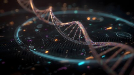 Programmable DNA helix floating above holographic interfac