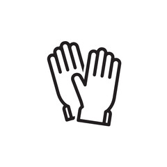 Obraz premium Pair of simple outline gloves icon minimalist vector illustration for safety and protection concepts isolated on white background