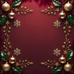A garnet background decorated for Christmas and New Year's