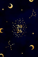 Fototapeta premium 2026 New Year invite card