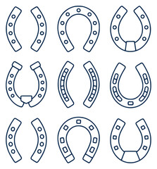 Collection of Horseshoe Icons in Various Styles and Designs
