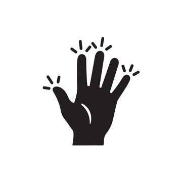 Hand with tingling fingers icon vector illustration of paresthesia symptom isolated on white background