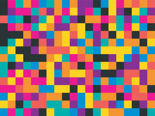 Seamless Abstract Colorful Pixel Mosaic Pattern Background for Digital Graphic Design