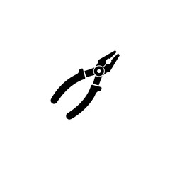 Illustration of black pliers tool on a white background art on transparent background