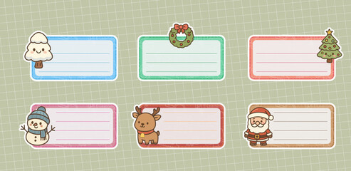 Cute christmas sticker label collection