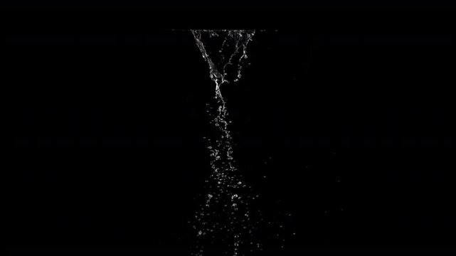 Super Slow Motion Shot of Dripping Water Isolated on Black Background at 1000fps.