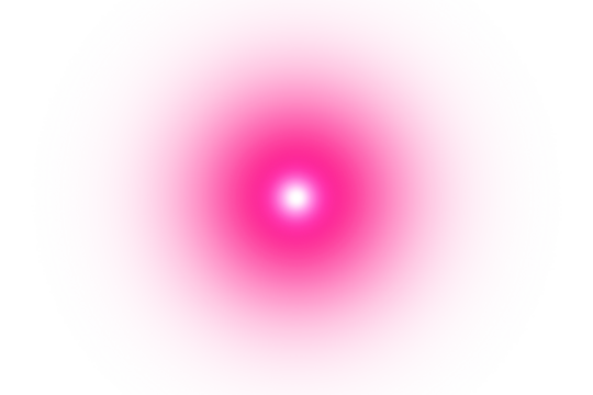 A glowing pink orb with a bright white center against a stark transport background creating contrast