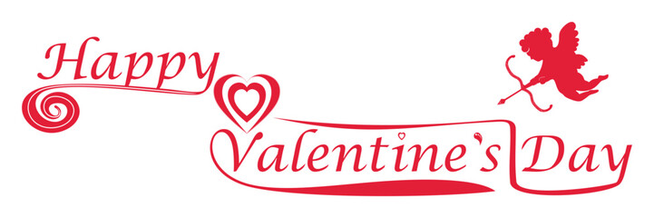 Valentine's Day background text vector illustration