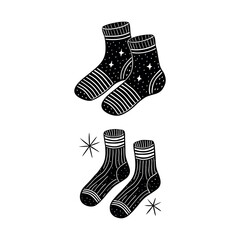 Winter socks silhouette