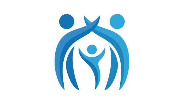 Family Care Protection Logo Design Vector Illustration