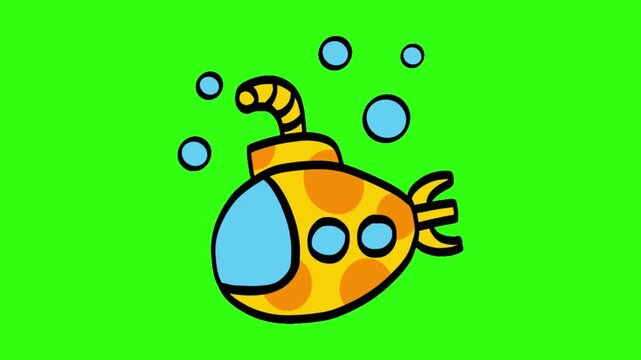 submarine and bubbles animation