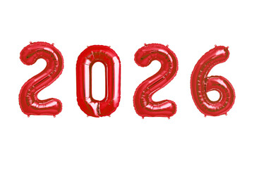 2026 New Year PNG, Balloon Number Design for Celebrations
