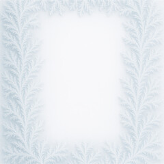 Obraz premium Dendritic Rime Ice Crystal Border, Corners Dense, Sides Airy, Banner Ready