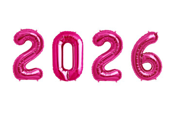 2026 New Year PNG, Balloon Number Design for Celebrations