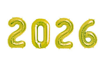2026 New Year PNG, Balloon Number Design for Celebrations