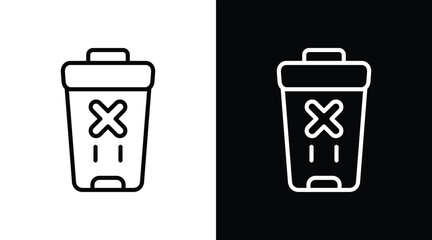 waste Two-tone version in black and white background