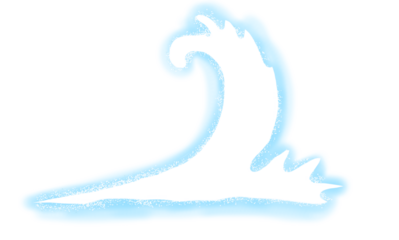 A white wave shaped light blended with blue brush strokes, creating a dynamic transparent PNG design element.