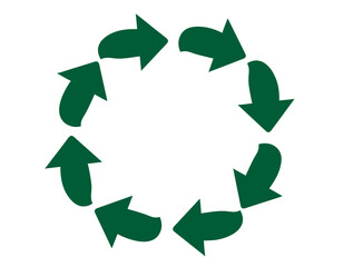 Obraz premium Dark Green Circular Arrow Symbol Representing Recycling and Sustainability on a Black Background
