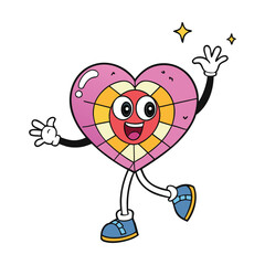 A shimmering disco heart sparkles with mirror-tile shine, glowing with vibrant colors and retro energy, spreading love, rhythm, and fun across the dance floor.
