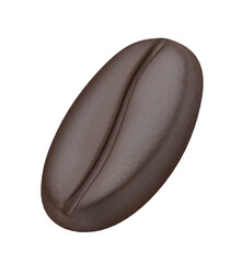Roasted Arabica coffee bean on transparent background