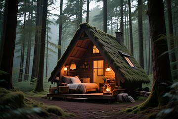 cozy house in the woods