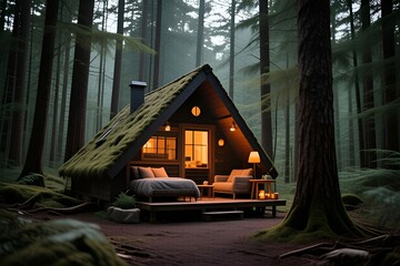 cozy house in the woods