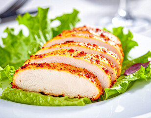 Pieczona pierś z kurczaka w plastrach